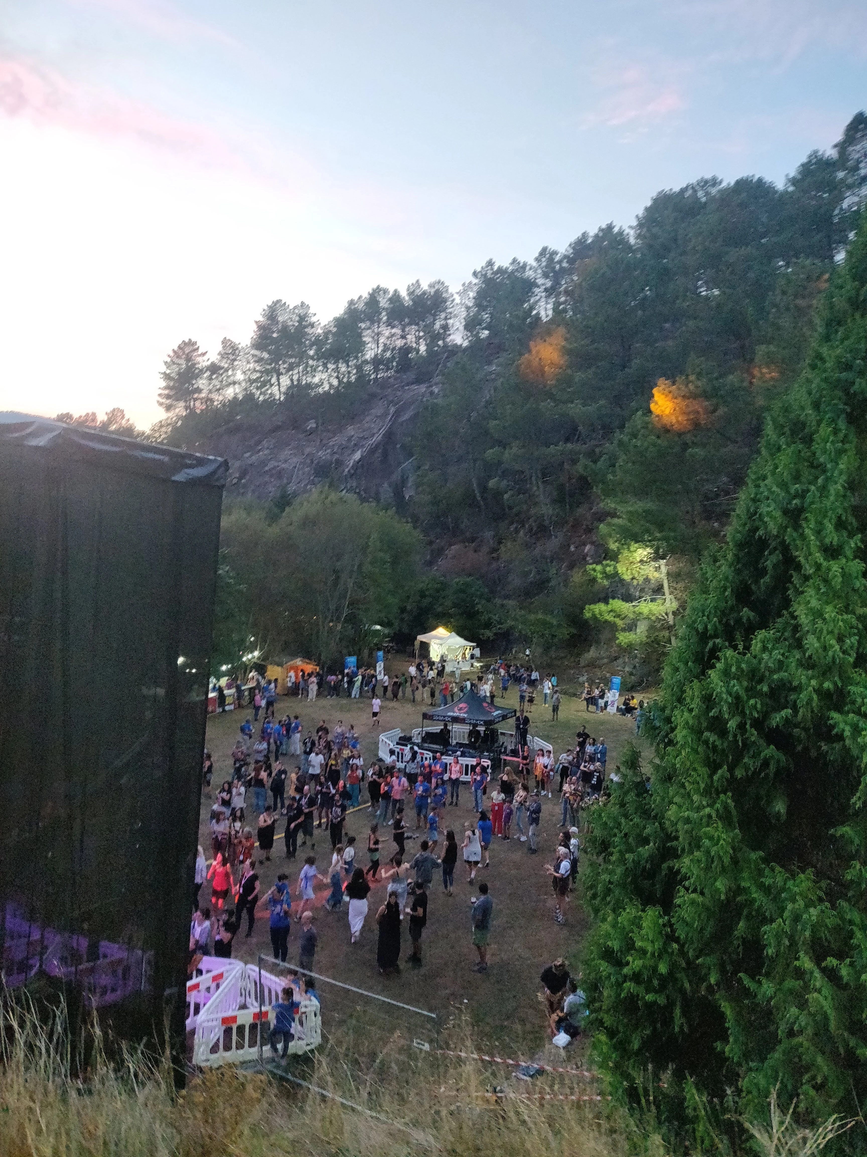 Crowded event in a rural village