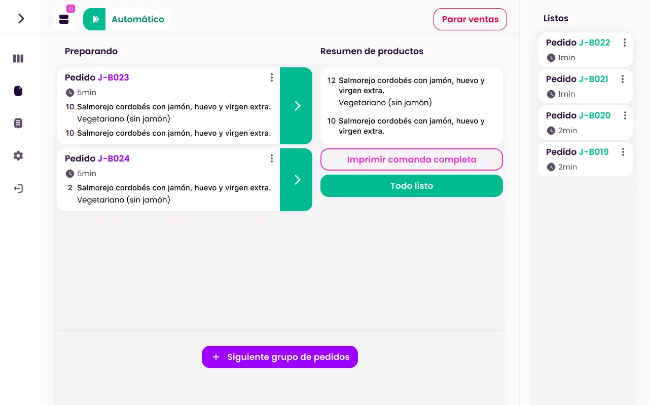 Business screenshot with graphs/orders